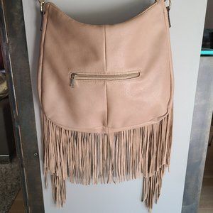 Leather, fringed handbag